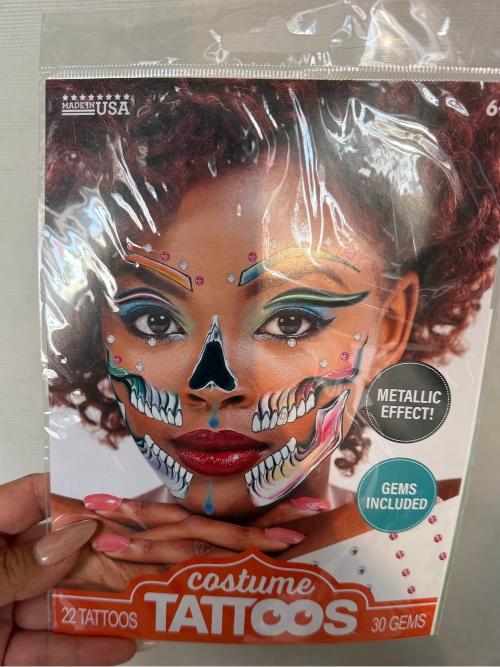 Skeleton Costume Tattoos with Gems included